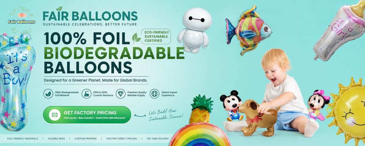 Biodegradable foil balloons factory price, premium wholesale mylar