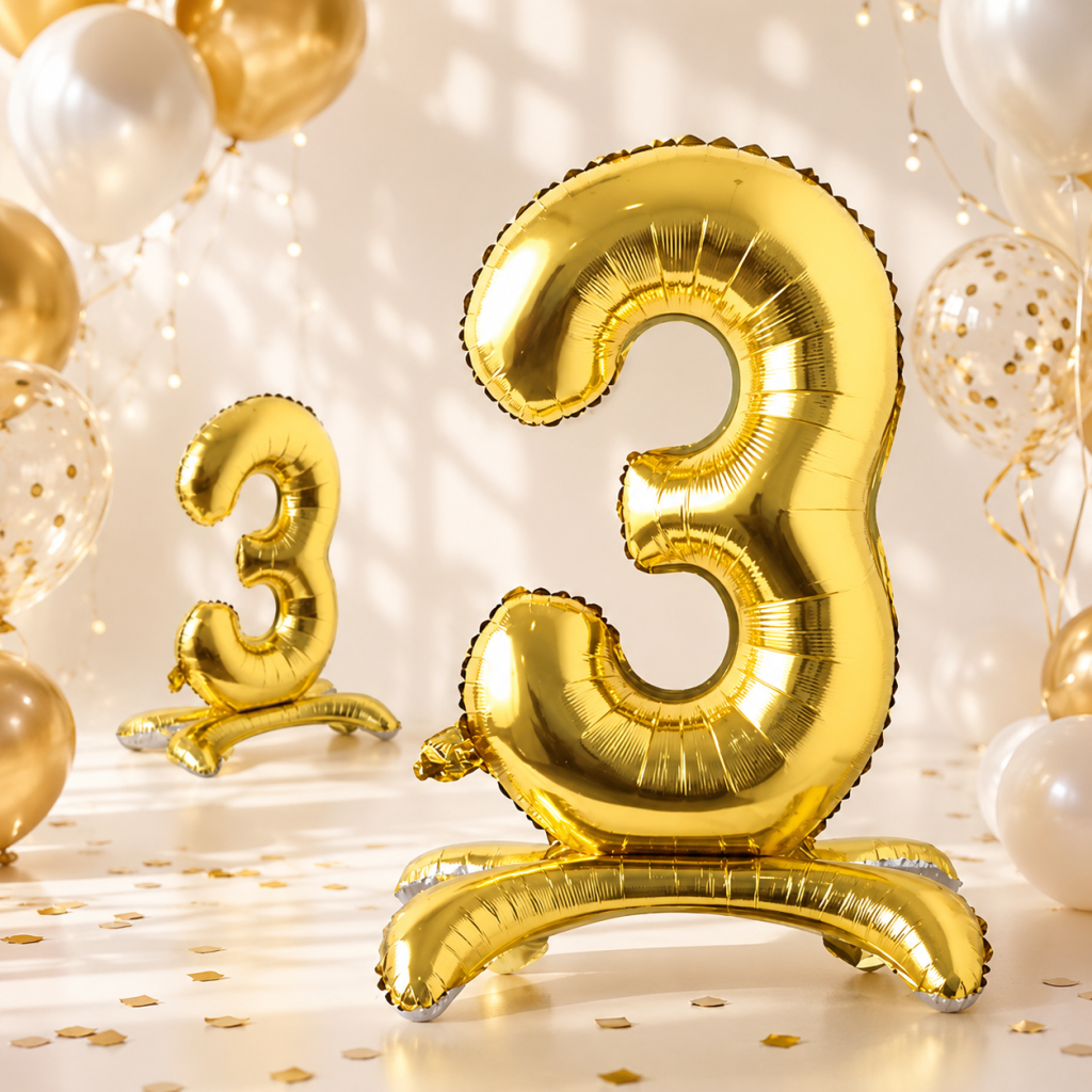 A premium matte navy blue star-shaped foil balloon with an extended 2-4 weeks helium retention lifespan, designed for high-volume private label runs and retail chain displays.