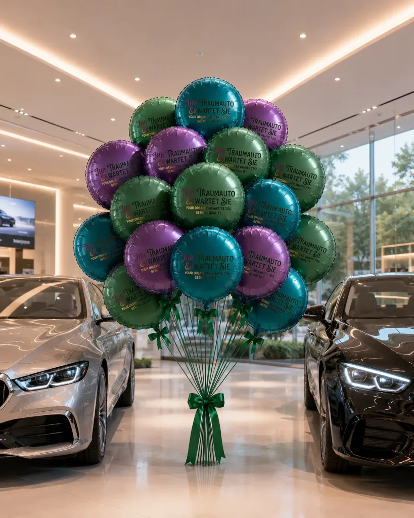 Custom Advertising Biodegradable Balloons Deployed in German Luxury Showroom