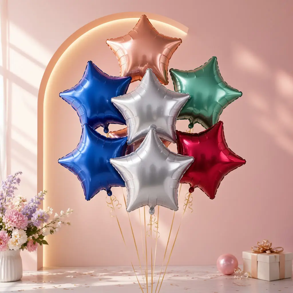Star foil balloon tips collapsing? Learn the physics of arc stress dispersion, vacuum metallization, and how our OEM lines ensure leak-free logistics.
